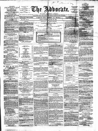 cover page of Advocate published on January 26, 1856