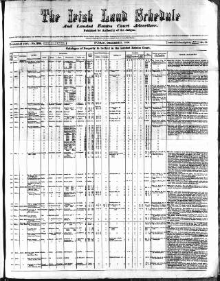 cover page of Allnut's Irish Land Schedule published on December 3, 1866