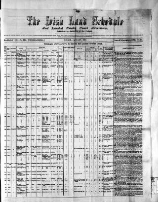 cover page of Allnut's Irish Land Schedule published on January 7, 1867