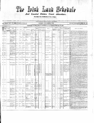 cover page of Allnut's Irish Land Schedule published on November 1, 1869