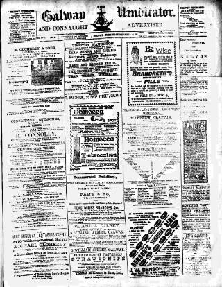 cover page of Galway Vindicator, and Connaught Advertiser published on December 14, 1898