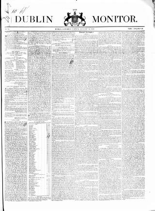 cover page of Dublin Monitor published on January 26, 1839