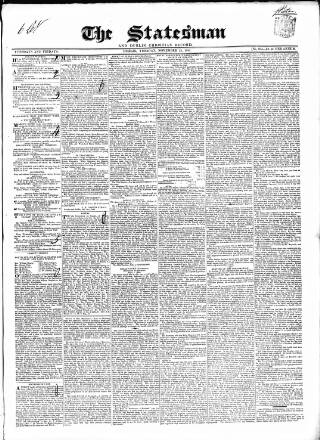 cover page of Statesman and Dublin Christian Record published on November 23, 1841