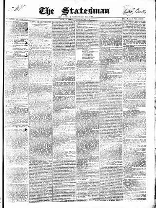 cover page of Statesman and Dublin Christian Record published on January 26, 1844