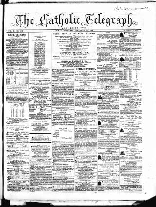 cover page of Catholic Telegraph published on November 23, 1861