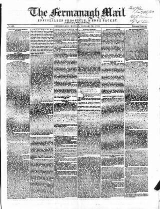 cover page of Enniskillen Chronicle and Erne Packet published on January 26, 1863