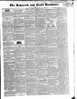 cover page of Limerick and Clare Examiner published on January 26, 1848