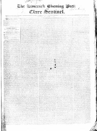 cover page of Limerick Evening Post published on December 3, 1833