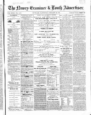 cover page of Newry Examiner and Louth Advertiser published on January 26, 1861