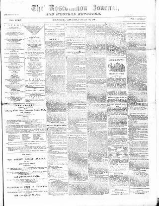 cover page of Roscommon Journal, and Western Impartial Reporter published on January 26, 1861