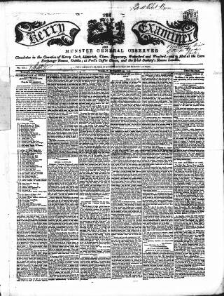 cover page of Kerry Examiner and Munster General Observer published on November 23, 1847