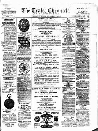 cover page of Tralee Chronicle published on December 14, 1880