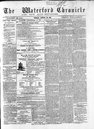 cover page of Waterford Chronicle published on January 26, 1869