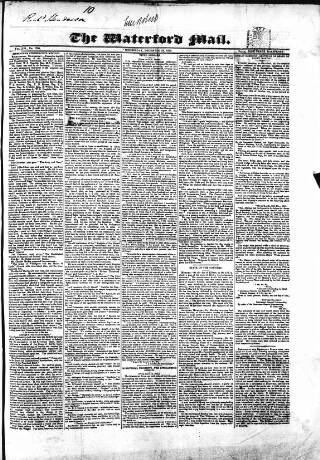 cover page of Waterford Mail published on December 25, 1839