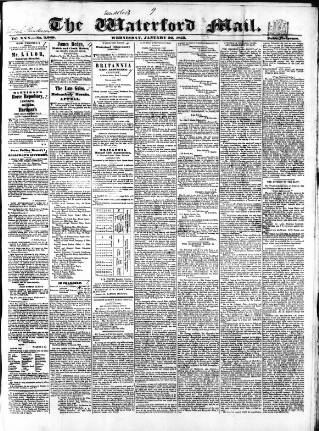 cover page of Waterford Mail published on January 26, 1853