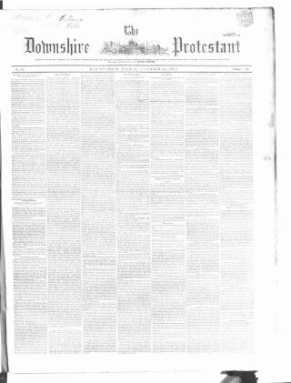 cover page of Downshire Protestant published on November 23, 1855