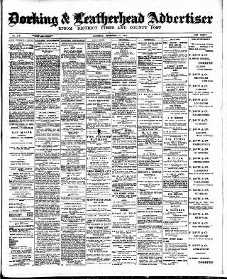 cover page of Dorking and Leatherhead Advertiser published on December 25, 1915