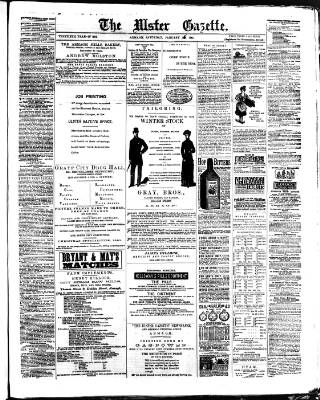 cover page of Ulster Gazette published on January 26, 1884