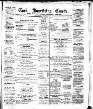 cover page of Cork Advertising Gazette published on December 1, 1858