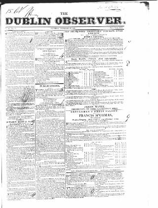 cover page of Dublin Observer published on November 23, 1833