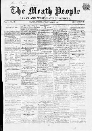 cover page of Meath People published on January 26, 1861