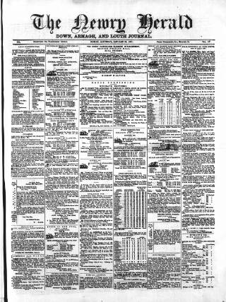 cover page of Newry Herald and Down, Armagh, and Louth Journal published on January 26, 1861