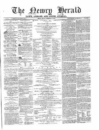 cover page of Newry Herald and Down, Armagh, and Louth Journal published on December 25, 1863