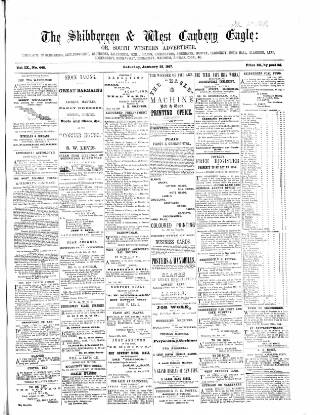 cover page of Skibbereen & West Carbery Eagle; or, South Western Advertiser published on January 26, 1867