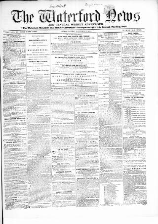 cover page of Waterford News published on November 23, 1855