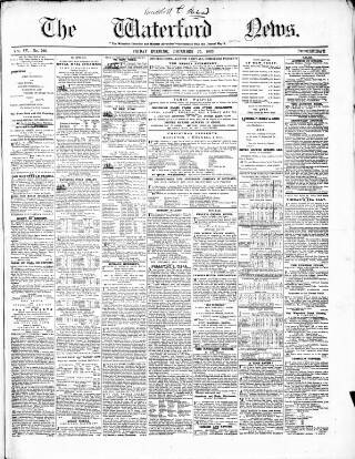 cover page of Waterford News published on December 25, 1863