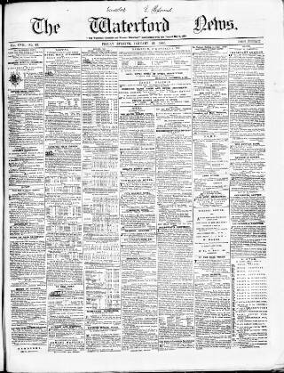 cover page of Waterford News published on January 26, 1866