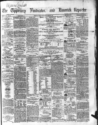 cover page of Tipperary Vindicator published on January 26, 1864