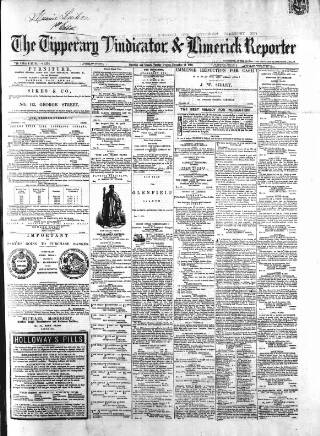 cover page of Tipperary Vindicator published on November 23, 1869