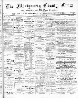 cover page of Montgomery County Times and Shropshire and Mid-Wales Advertiser published on December 7, 1901