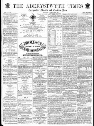 cover page of Aberystwyth Times published on November 20, 1869