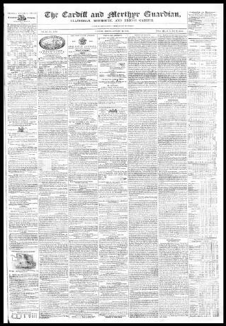 cover page of Cardiff and Merthyr Guardian published on January 26, 1855