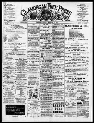 cover page of Glamorgan Free Press published on November 11, 1899