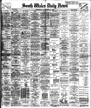 cover page of South Wales Daily News published on December 25, 1907