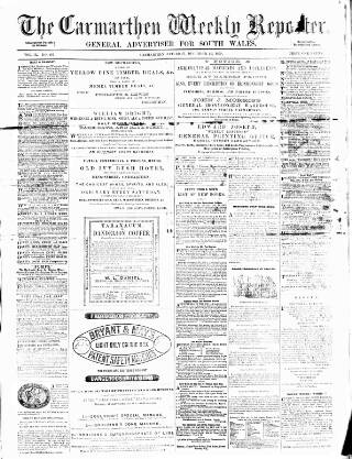 cover page of Carmarthen Weekly Reporter published on December 25, 1869