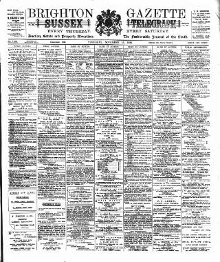 cover page of Brighton Gazette published on November 23, 1893