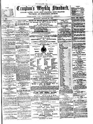 cover page of Bucks Standard published on January 26, 1878