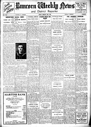 cover page of Runcorn Weekly News published on January 26, 1940