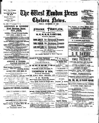 cover page of Chelsea News and General Advertiser published on December 25, 1903