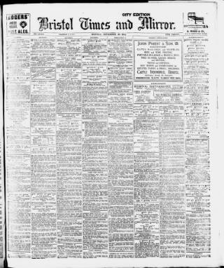 cover page of Bristol Times and Mirror published on November 23, 1914