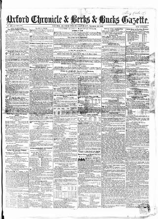 cover page of Oxford Chronicle and Reading Gazette published on December 25, 1852