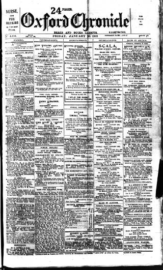 cover page of Oxford Chronicle and Reading Gazette published on January 26, 1923