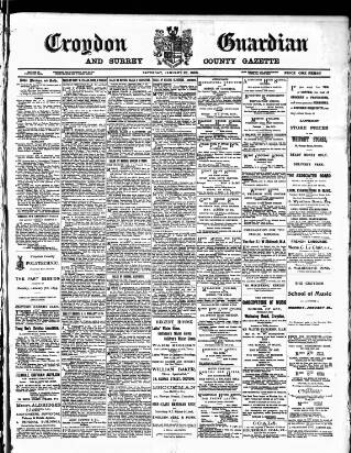 cover page of Croydon Guardian and Surrey County Gazette published on January 26, 1895