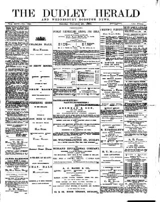 cover page of Dudley Herald published on December 25, 1880