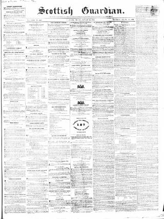 cover page of Scottish Guardian (Glasgow) published on January 26, 1855