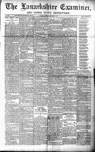 cover page of Lanarkshire Upper Ward Examiner published on January 26, 1889